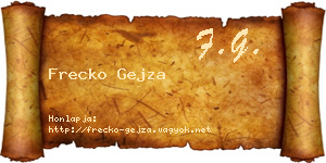 Frecko Gejza névjegykártya