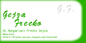 gejza frecko business card